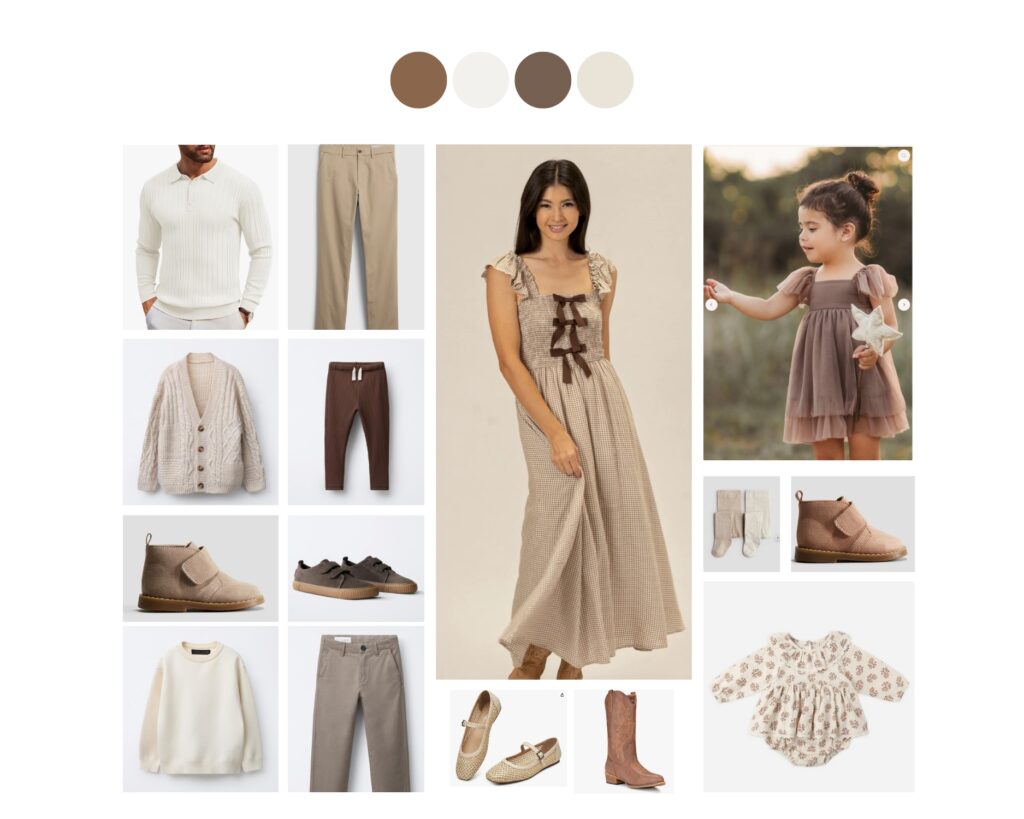 Neutral fall outfit inspiration for family pictures with Grand Forks photographer Chelsea Nicole Photography. 